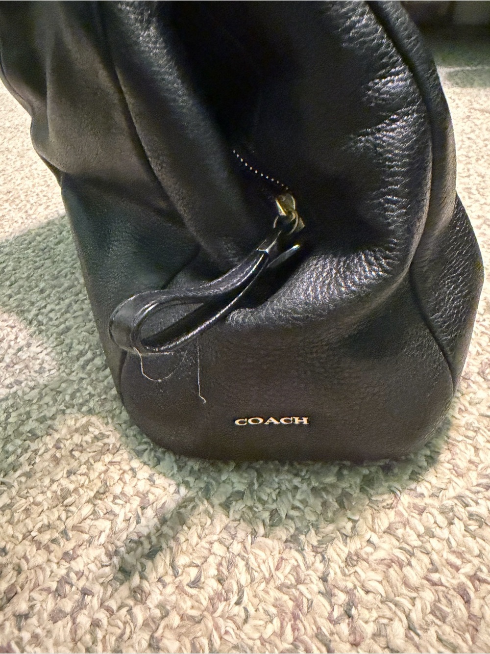 Coach Black Pebbled Leather Shoulder Bag - Picture 3 of 12